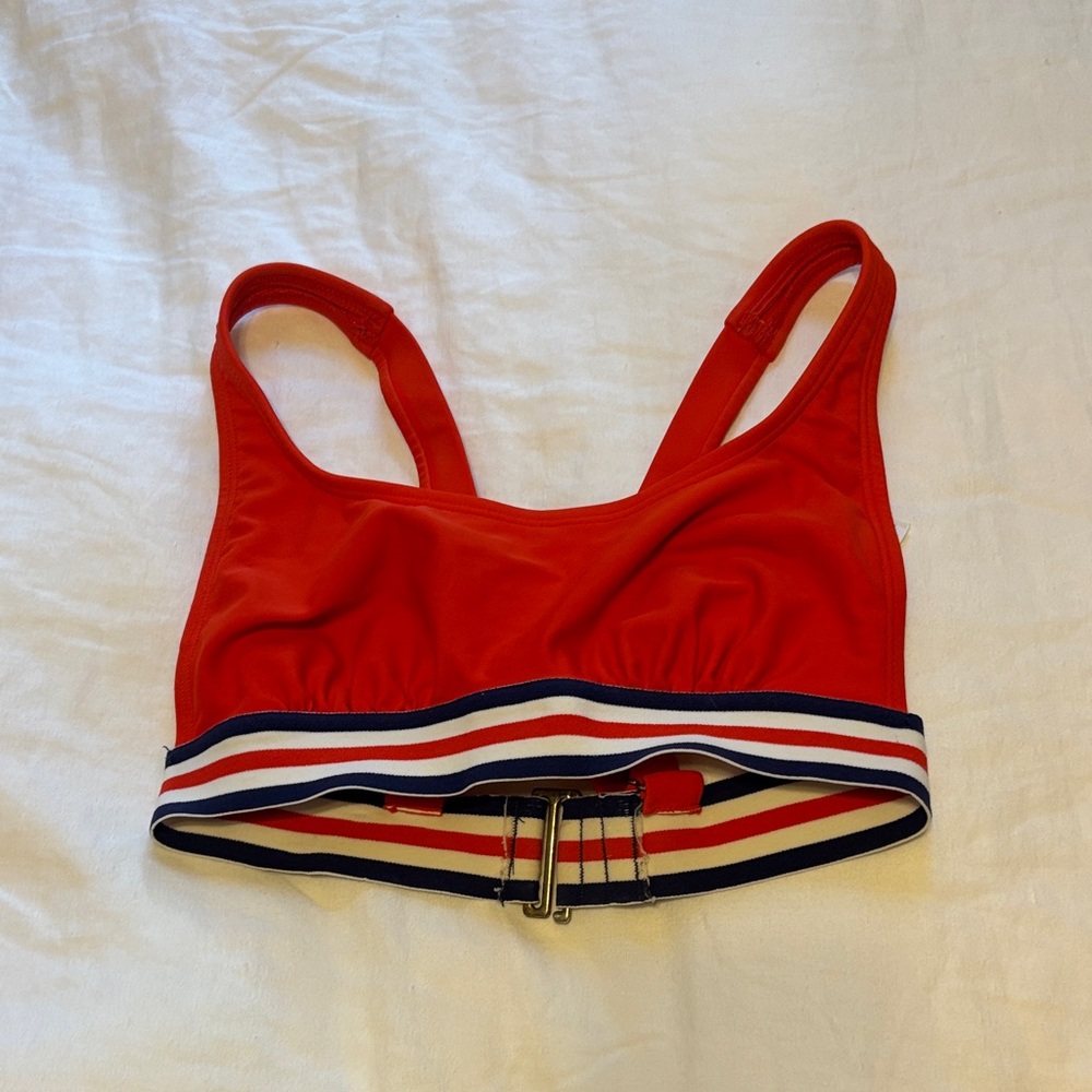 Xhilaration Red Bikini Top with Striped Band